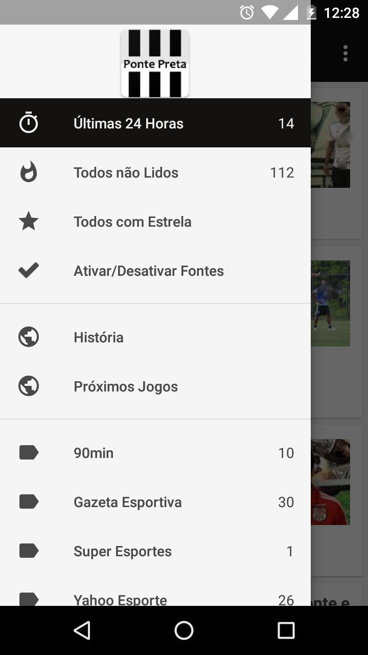 Android application Notícias da Ponte Preta screenshort