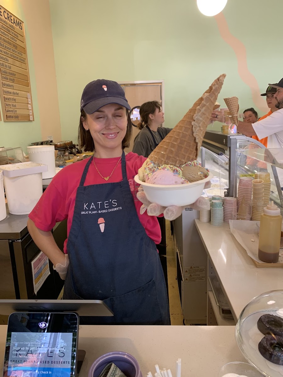 Kate serving up ice cream