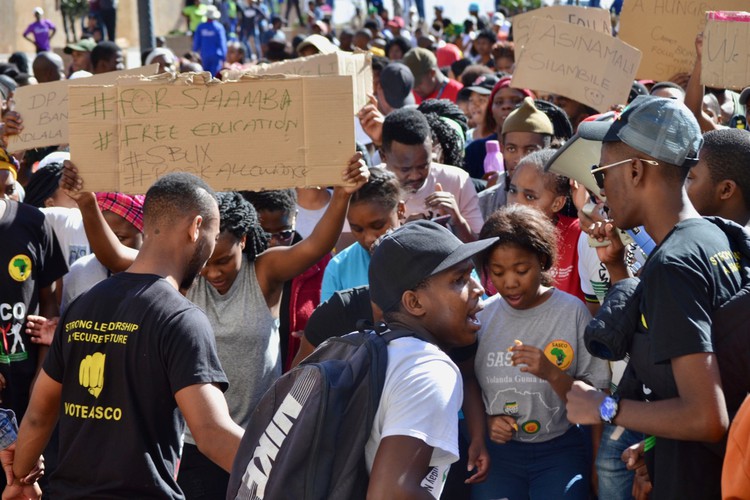 Nelson Mandela University students disrupted classes for several days last week, demanding the speedy payment of their National Student Financial Aid Scheme fees.