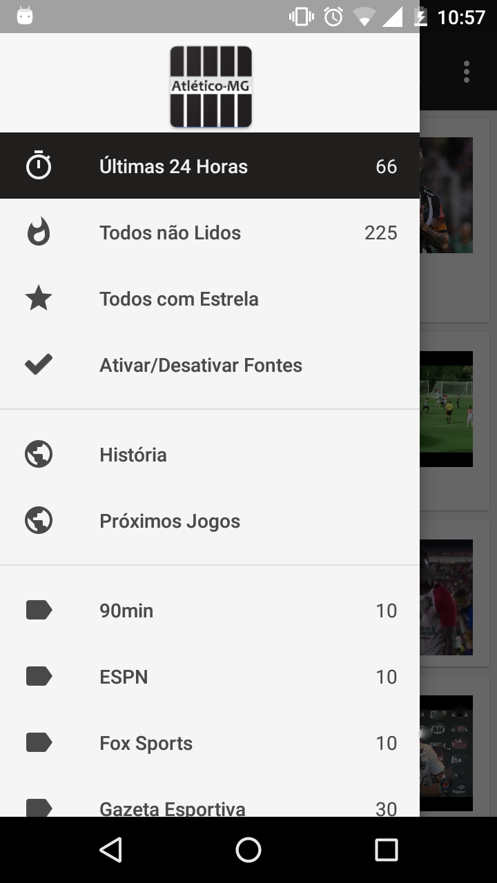 Android application Notícias do Atlético Mineiro screenshort