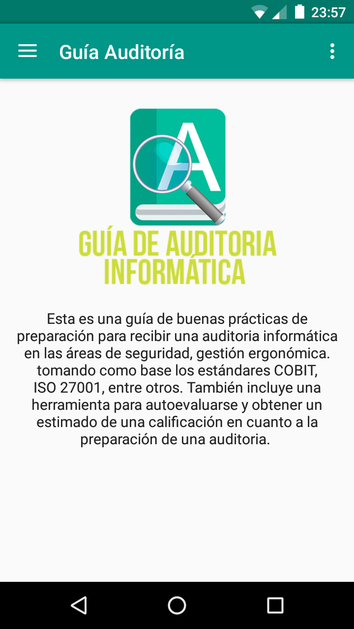Android application Guía Auditoria screenshort
