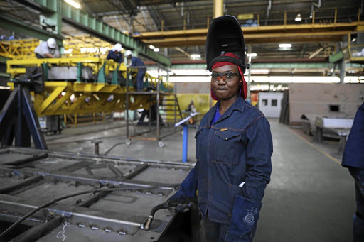 Rinah Ramahlo, originally from Phalaborwa in Limpopo, is an artisan welder at TMH Africa company, which is based in Boksburg, on the East Rand.