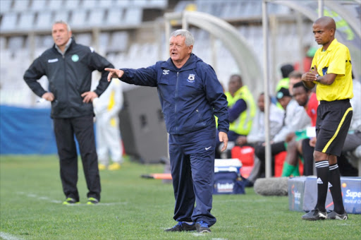 Clive Barker of Black Aces during the Absa Premiership match between Bloemfontein Celtic and MP Black Aces at Free State Stadium on August 10, 2014 in Bloemfontein, South Africa.