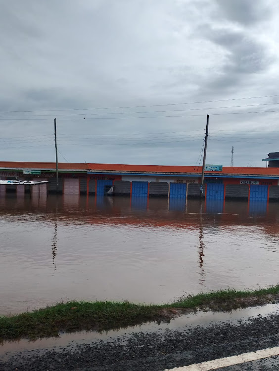 A section of Ewaso Nyiro town that was affected by floods in Narok county on Friday night.