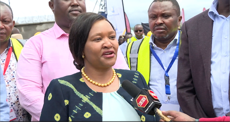Trade and Industrialisation Cabinet Secretary Rebecca Miano speaks during the launch of the Naivasha Export Processing Zone on January 13, 2024.