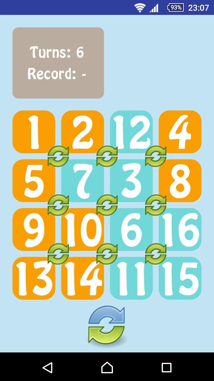 Android application 16 puzzle screenshort