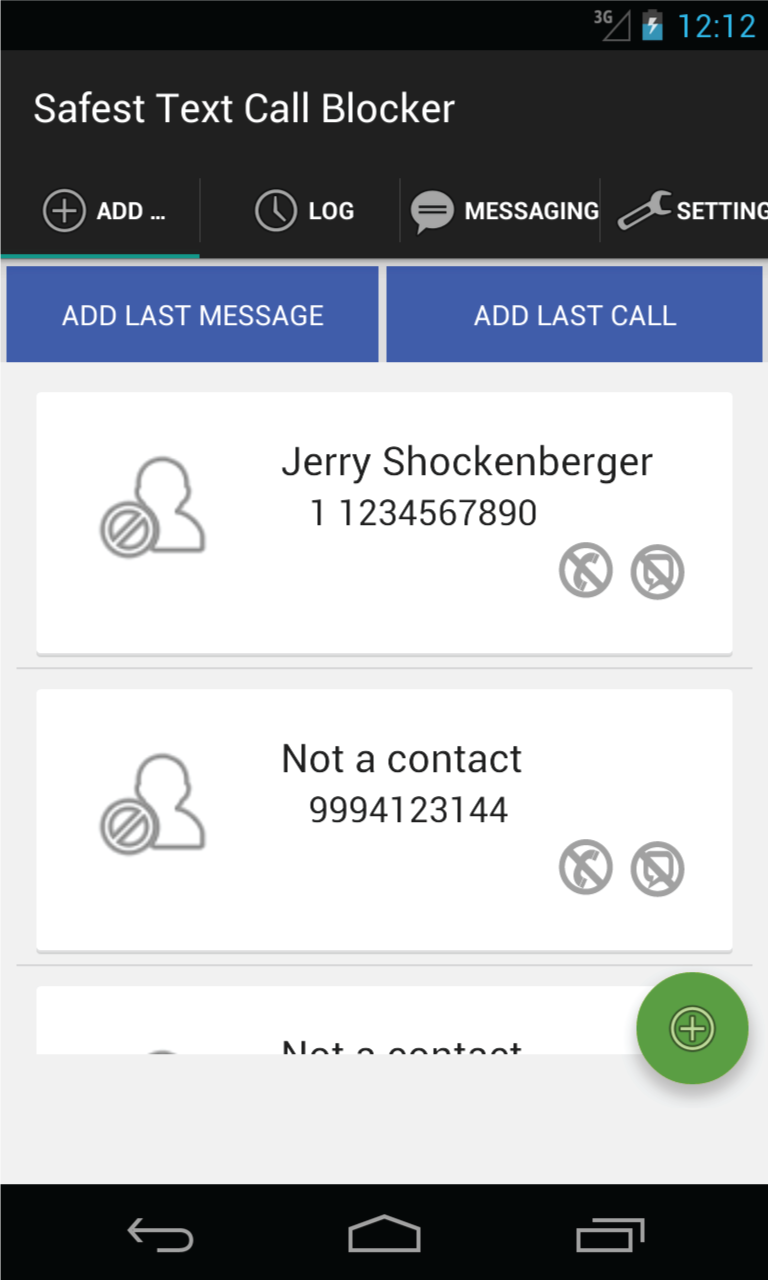 Android application Safest Call and Text Blocker screenshort