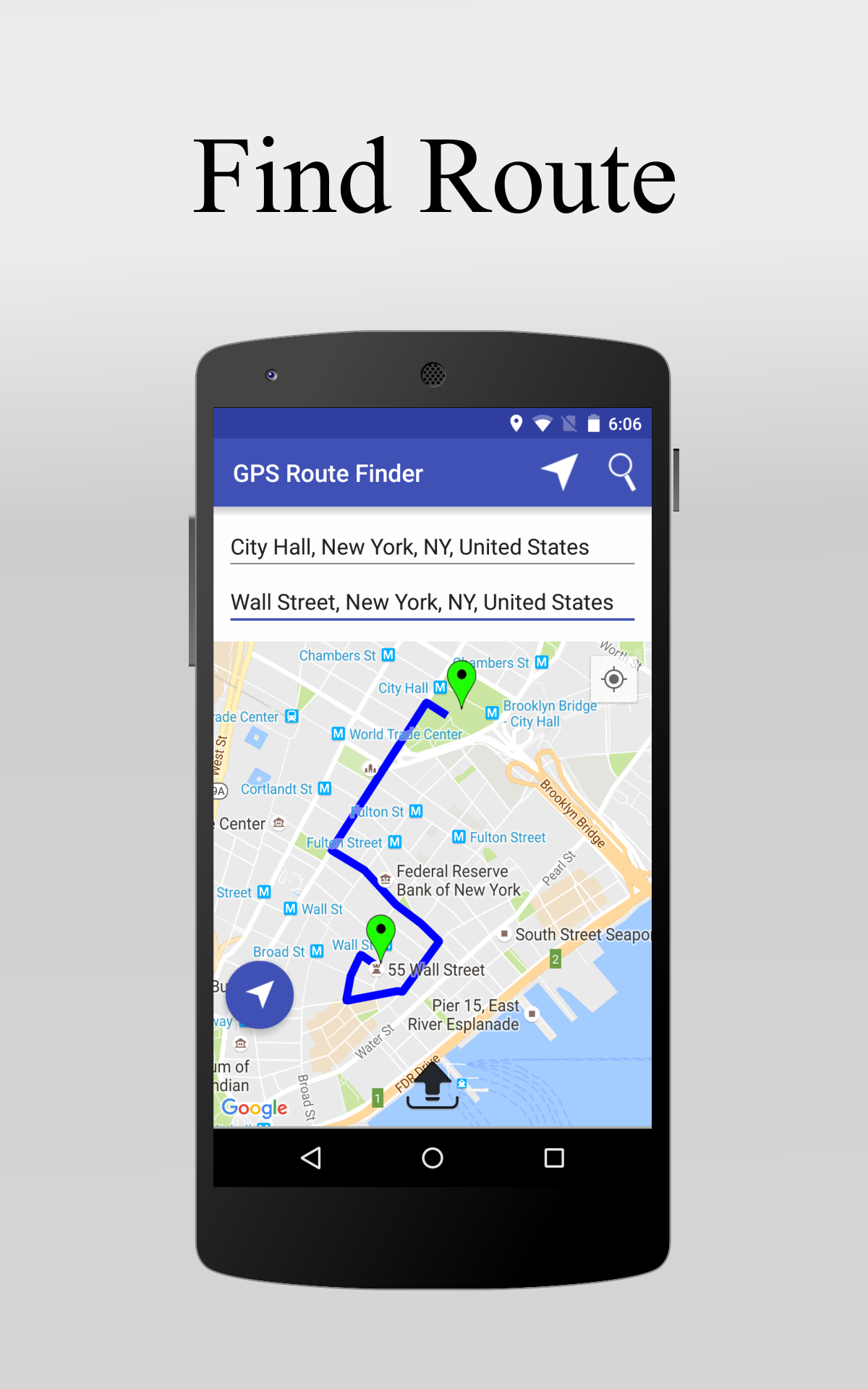 Android application GPS Route Finder Maps screenshort