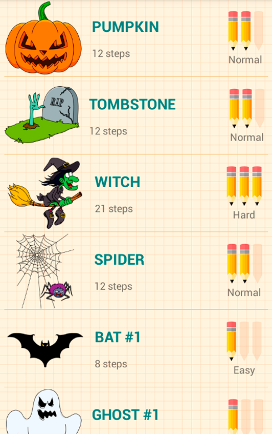 Android application How to Draw Halloween screenshort