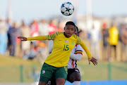 Refiloe Jane of South Africa during the COSAFA Womens Championship semi final match between South Africa and Uganda at Wolfson Stadium on September 20, 2018  