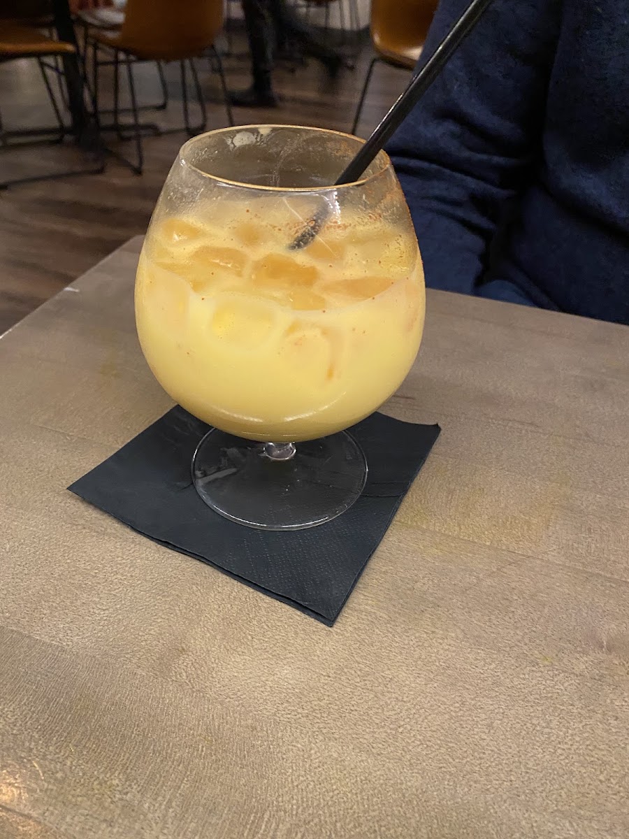 Mango lassi tea with vodka