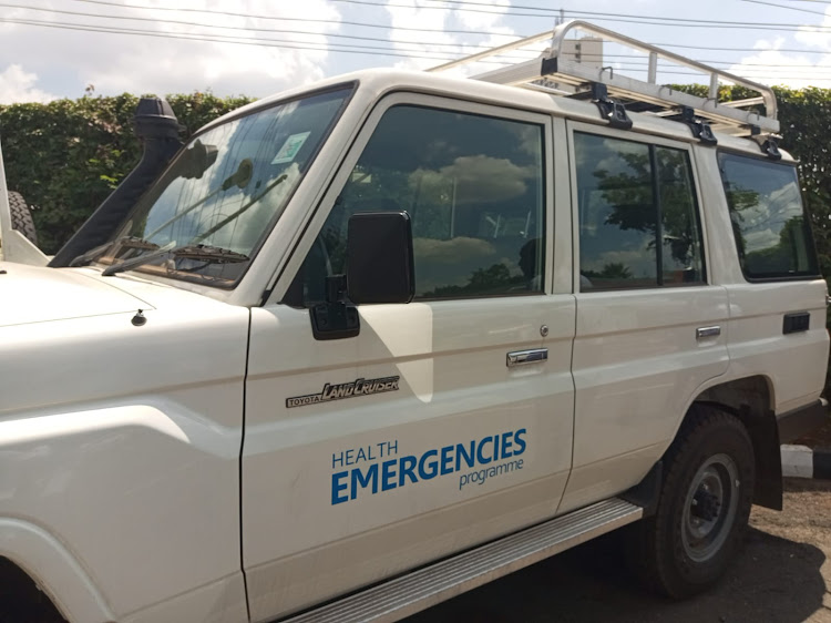 One of the eight vehicles donated by the World Health Organisation under the Emergency Preparedness and Response) flagship programme at Afya House on May 5, 2023/Magdaline Saya