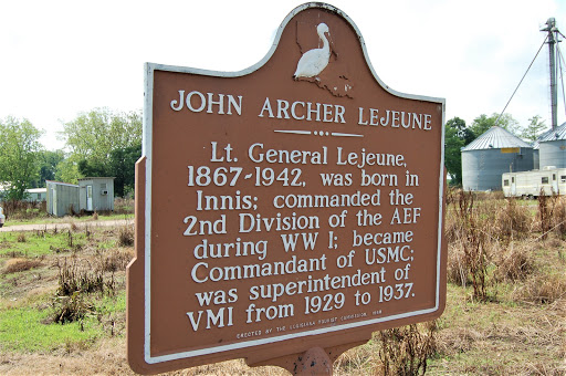  Lt. General Lejeune, 1867-1942, was born in Innis; commanded the 2nd Division of the AEF during WW I; became Commandant of USMC; was superintendent of VMI from 1929 to 1937. 
