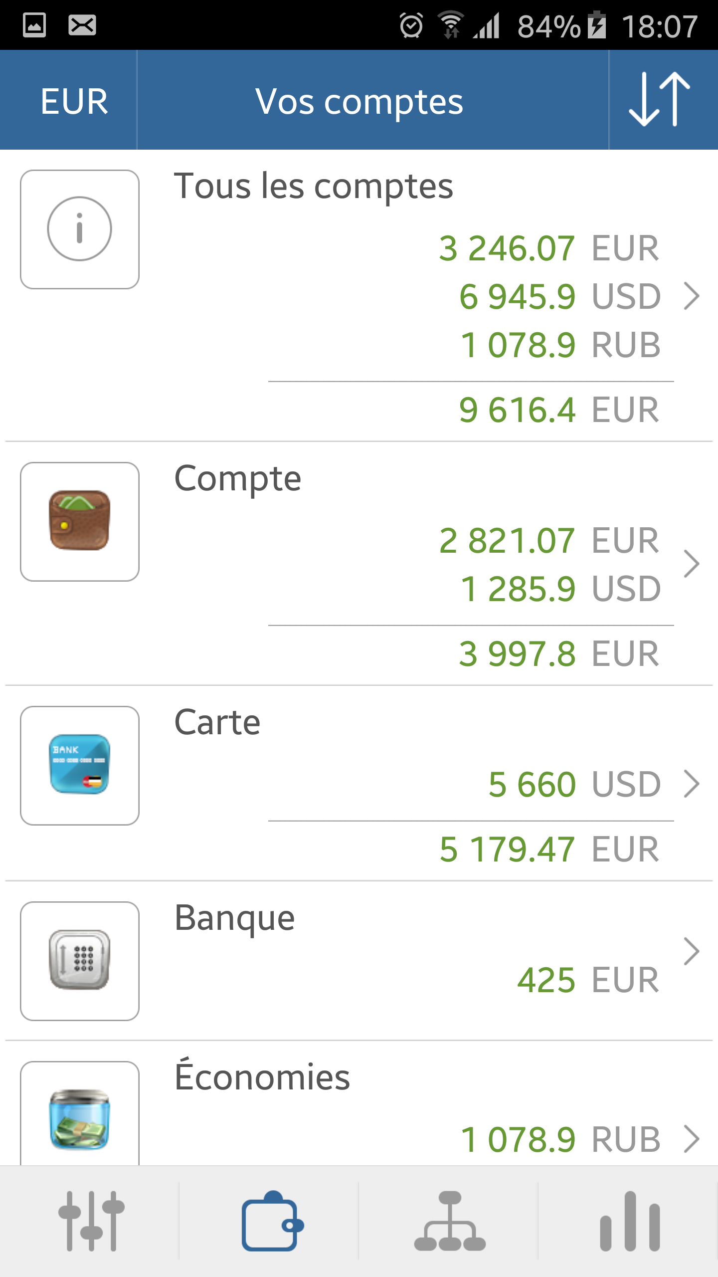 Android application My Wallets - Free screenshort