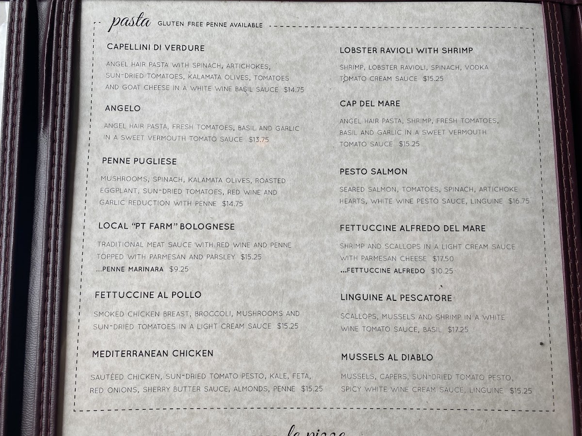 Sarducci's gluten-free menu