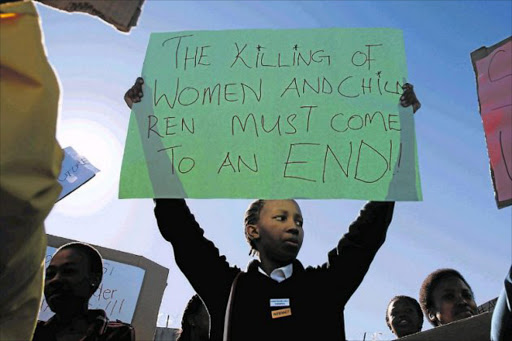 Alphendale High School’s Lindithubelihle Gqamana, 17, took part in a protest from Mdantsane highway taxi rank to Mdantsane City Mall to highlight the scourge of widespread killings gripping the country Picture: MICHAEL PINYANA