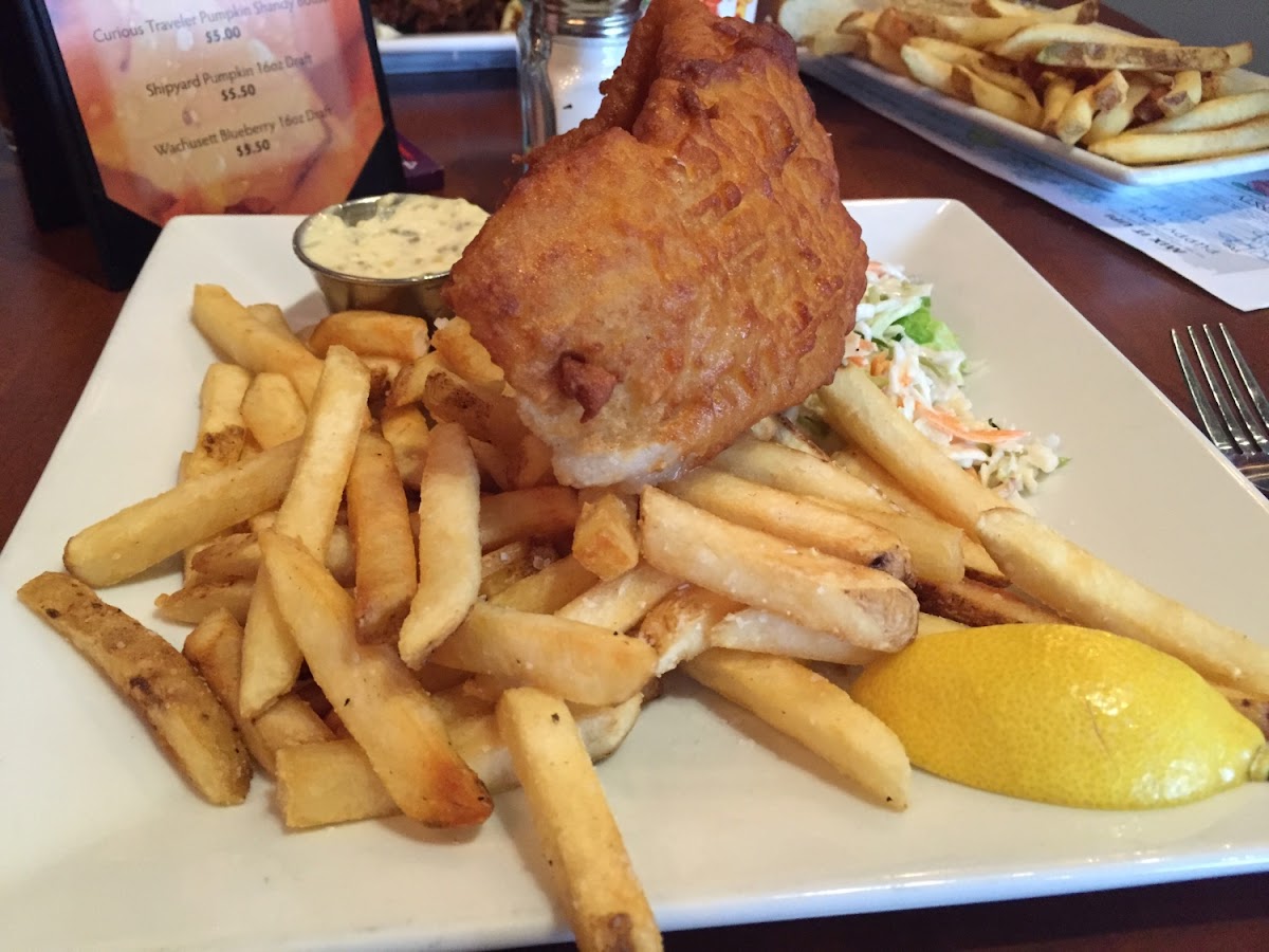 Gluten free fish and chips- delicious!
