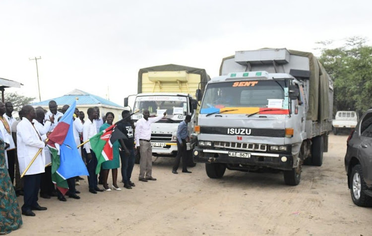 Turkana Governor Lomorukai flags off veterinary supplies and supplementary livestock feeds
