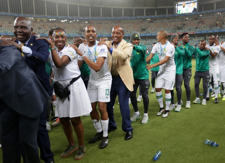Mamelodi Sundowns winners of the 2019 Telkom Knockout final match between Maritzburg United and Mamelodi Sundowns at Moses Mabhida Stadium Durban, on 14 December 2019.