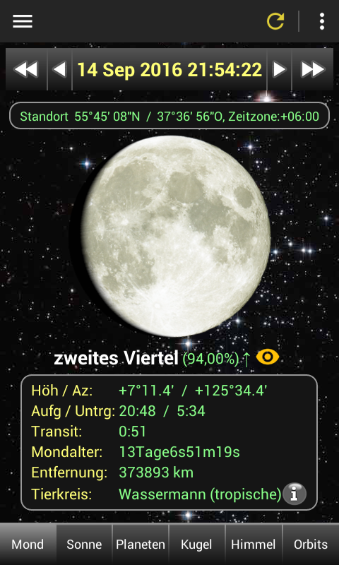 Android application Daff Moon Phase screenshort