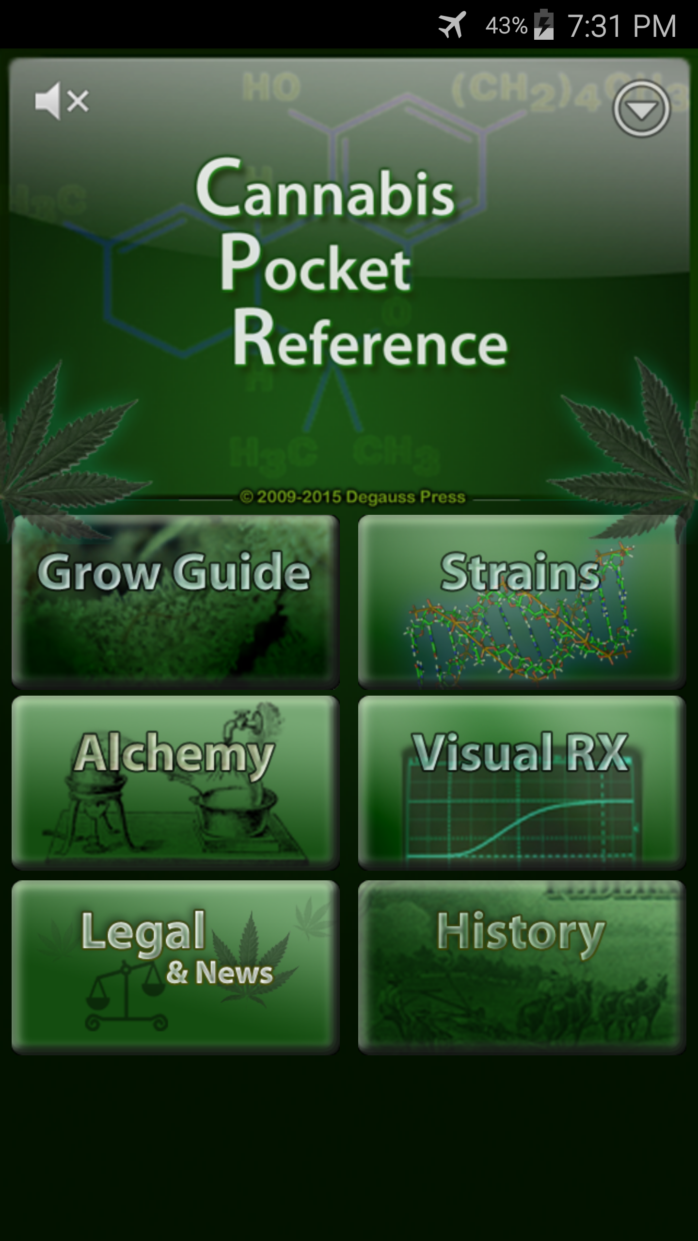 Android application Cannabis Pocket Reference screenshort