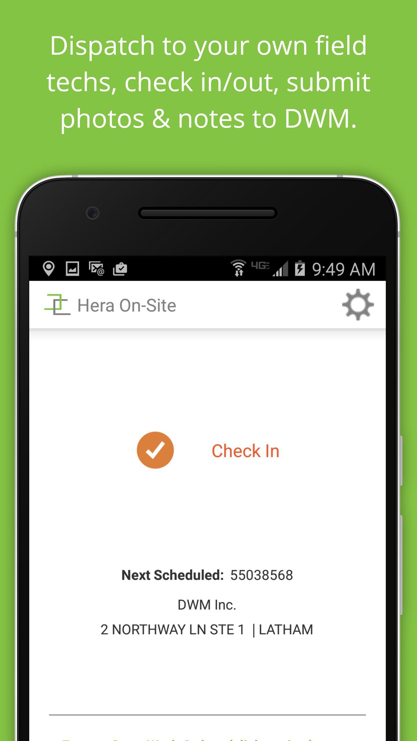 Android application HeraOnSite screenshort
