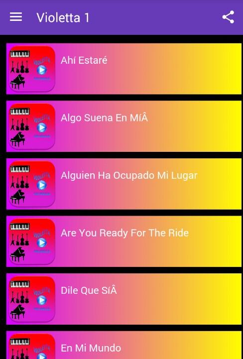 Android application Music Violetta Lyrics screenshort