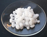 Pellets of sodium hydroxide.