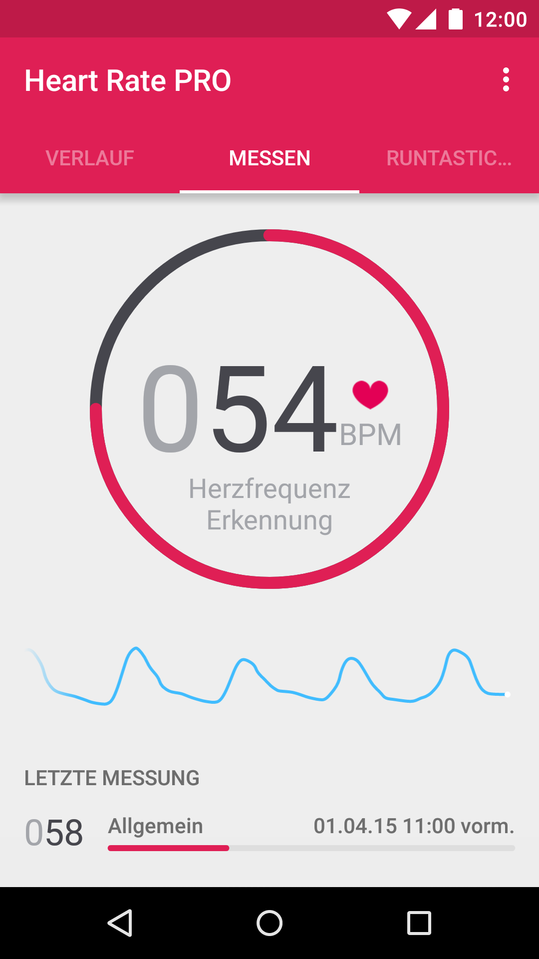 Android application Runtastic Heart Rate PRO screenshort