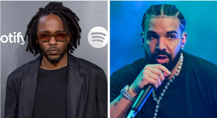 Kendrick Lamar (left) and Drake have been embroiled in an increasingly bitter war of words