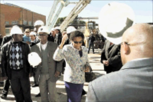 SOMBRE: Minerals and Ernegy Affairs Minister Susan Shabangu at the Eiland mine shaft yesterday where 61 illegal miners lost their lives. Pic: Elvis Ntombela. 02/06/2009. © Sowetan