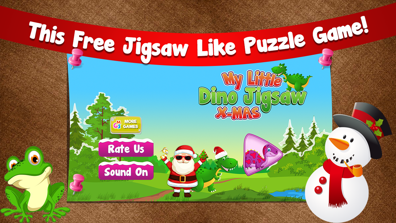 Android application My Little Dino Jigsaw - XMAS screenshort