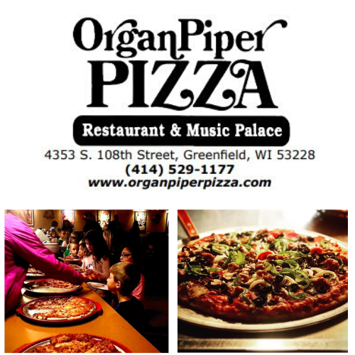 Best local pizza (and organ) in town! Family owned. Gluten free crust (is really good) - perfect for parties.