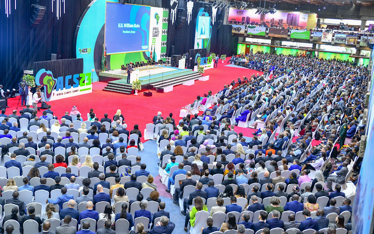 An aerial view of the Africa Climate Summit at KICC, Nairobi on September 4, 2023