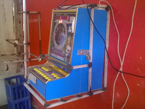 A Chinese gambling machine at a bar in Namanga town. /FILE