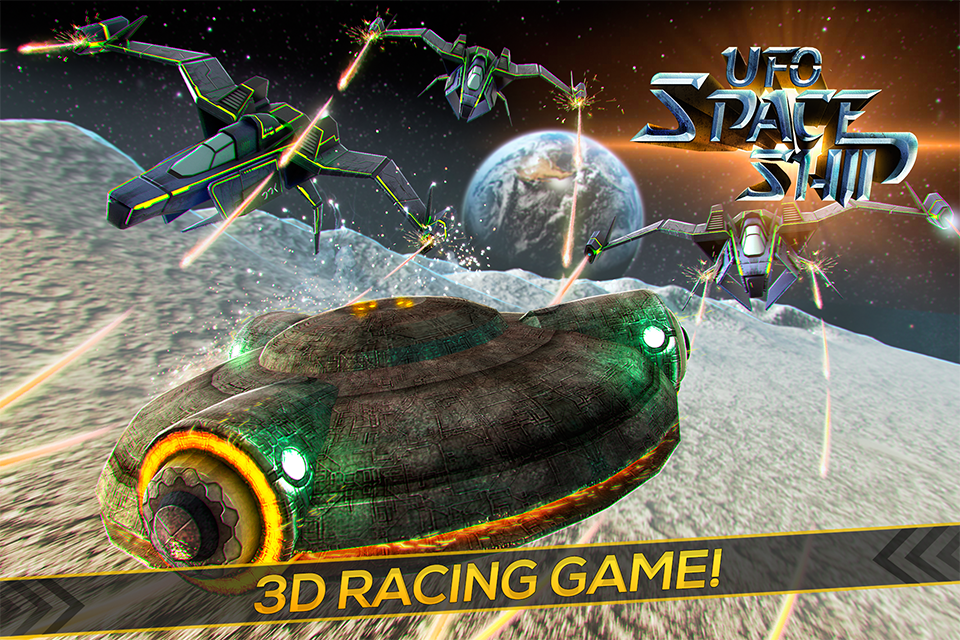 Android application UFO Space Ship in the Moon 3D screenshort