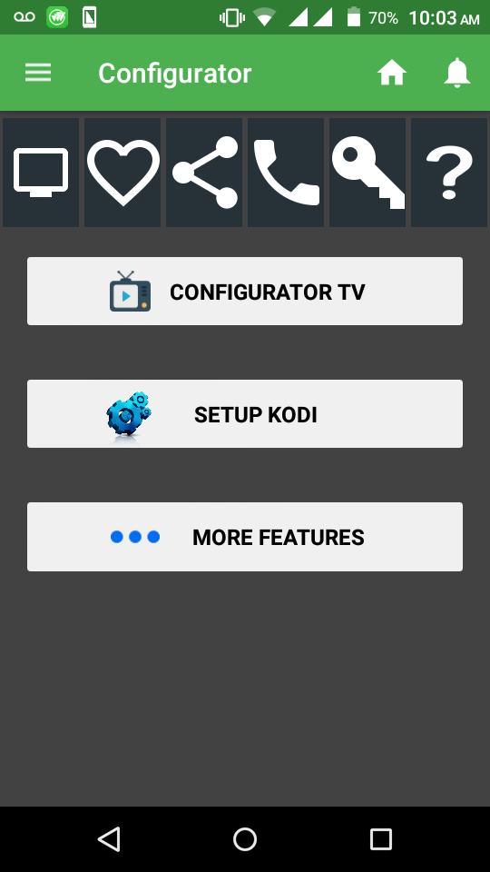 Android application CONFIGURATOR for KODI screenshort