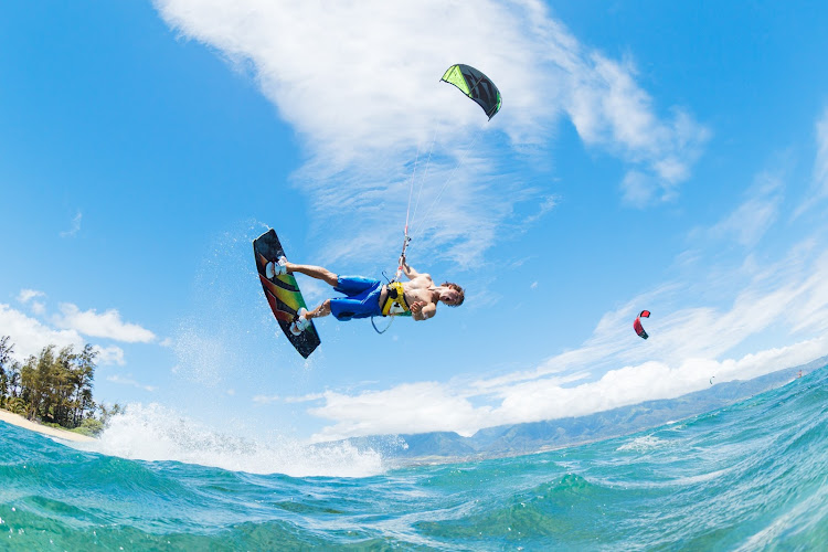 Even when the wind picks up, there's fun to be had kitesurfing.