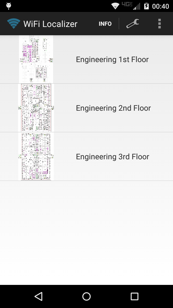 Android application WiFi Localization screenshort