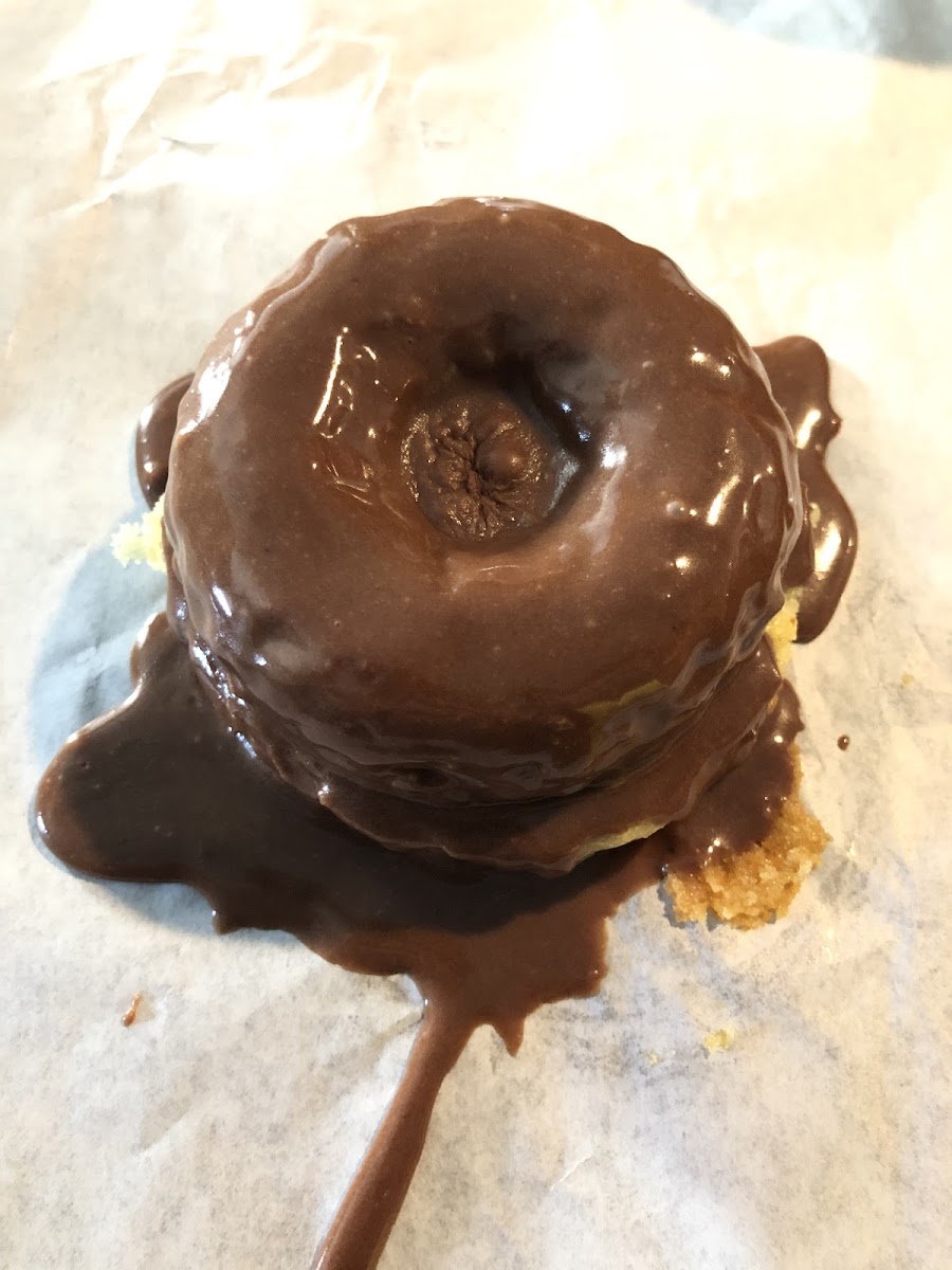 Cake donut with chocolate frosting