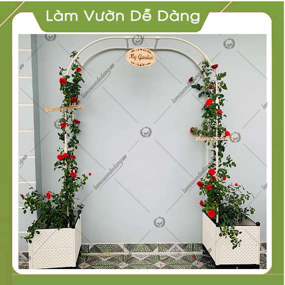 KHUNG CỔNG VÒM HOA HỒNG 2M25 - Dùng làm khung giàn leo cho hoa leo, hoa hồng - Tạo điểm nhấn cho khu vườn