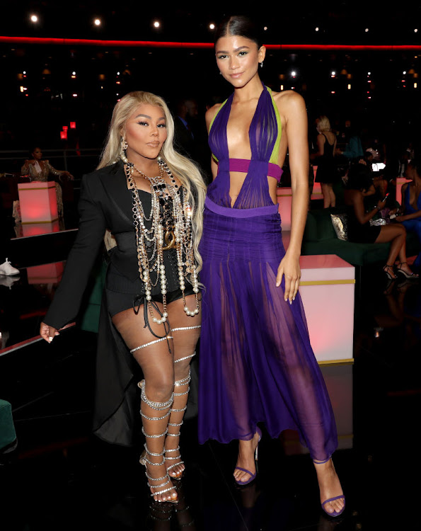 Zendaya, right, and Lil' Kim at the 2021 BET Awards.