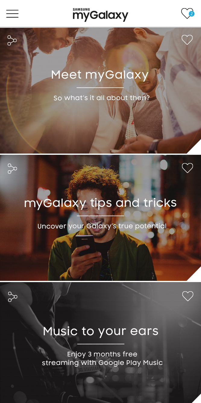 Android application Samsung myGalaxy screenshort