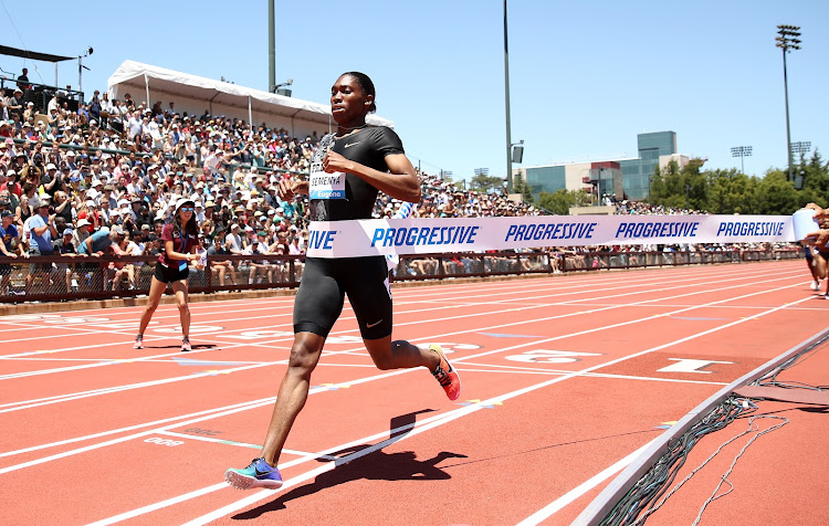 Caster Semenya powers to victory to win the women's 800m during the Prefontaine Classic at Cobb Track & Angell Field on June 30, 2019 in Stanford, California.