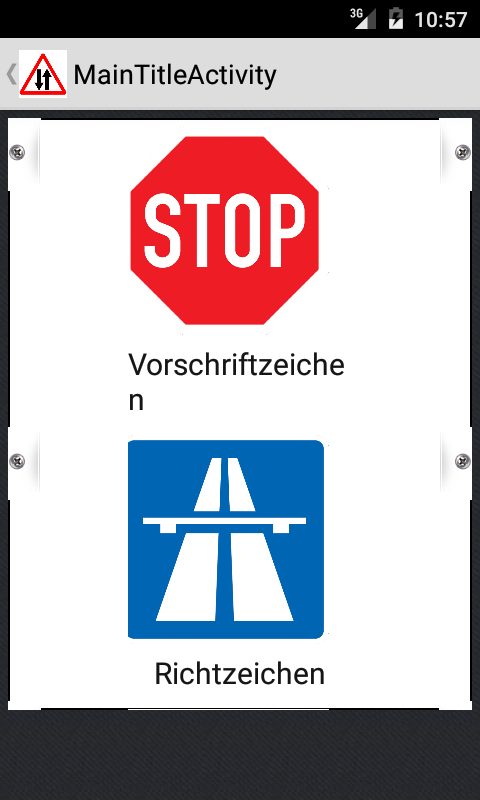 Android application Verkehrszeichen Deutschen screenshort