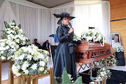 Dr Michael Isabelle’s widow Lindelwa speaks at his funeral service at
Nasrec Memorial Park in Johannesburg on Tuesday. 