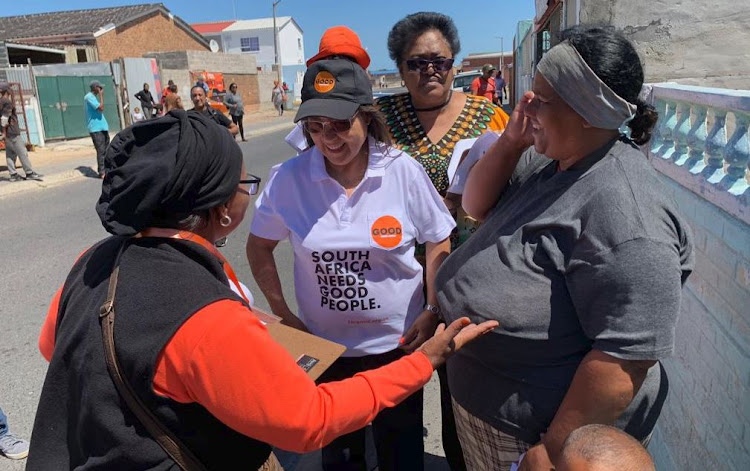 Patricia de Lille, leader of the Good party, meets voters in Mitchells Plain on January 25 2019. She says the DA is claiming she is still a DA member.