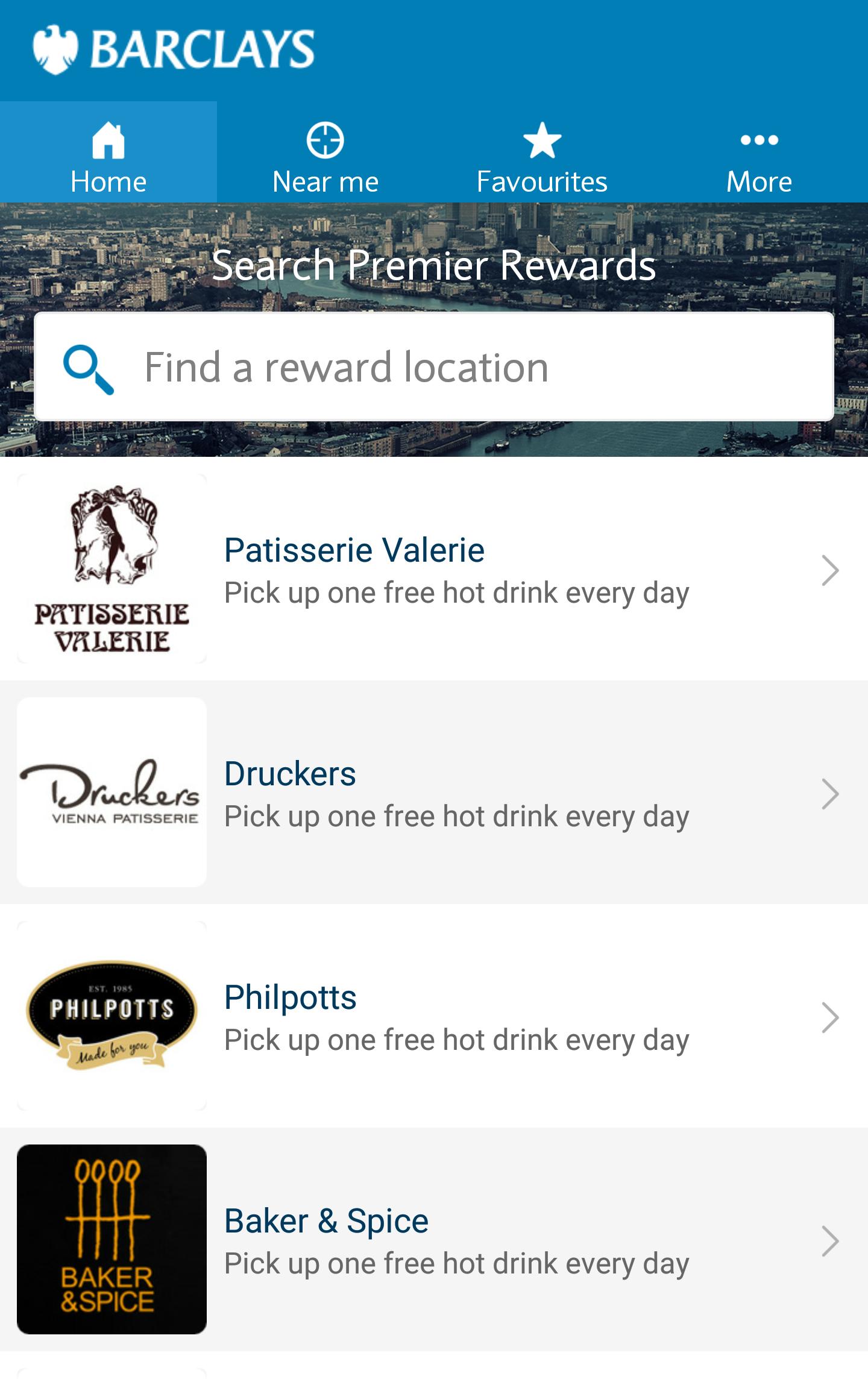 Android application Barclays Premier Rewards screenshort