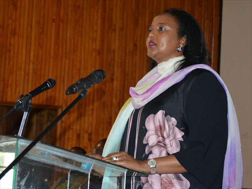 Foreign Affairs CS Amina Mohammed at the University of Nairobi. PHOTO/Courtesy