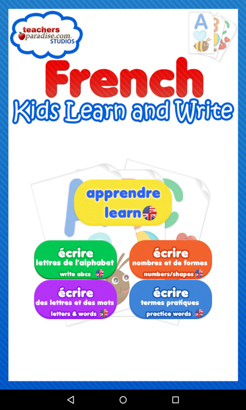 Android application Kids Learn and Write French - Game for Kids screenshort